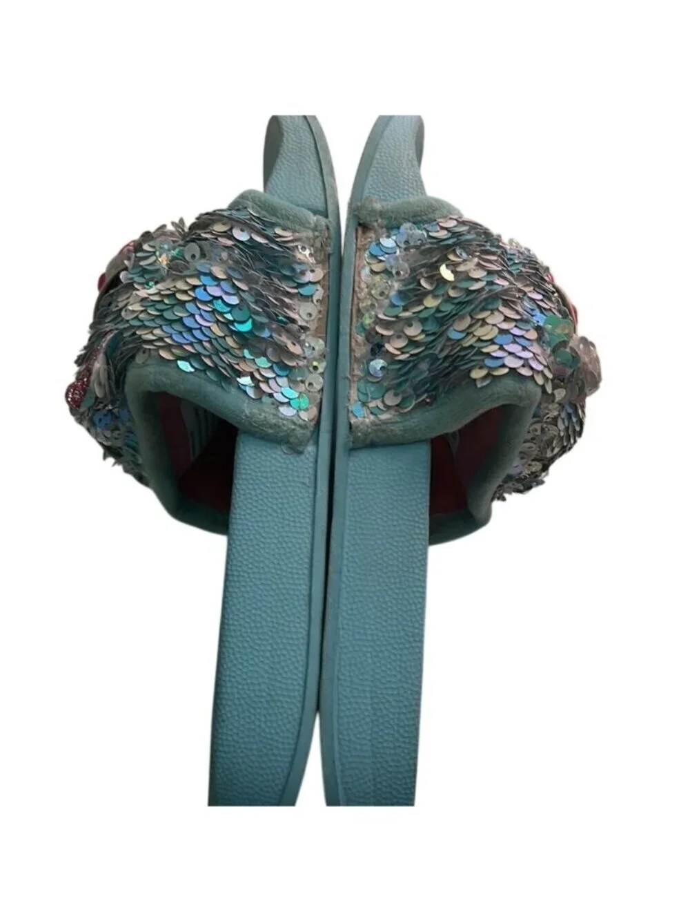 Ty Whimsy Cat Reversible Sequins Slide On Flip Flops Girls Size 1-3